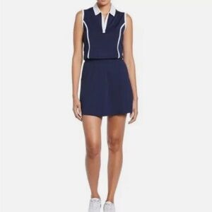 NWT Callaway Navy Blue and White Sleeveless  PoloGolf Dress Opti-Dri Size Medium